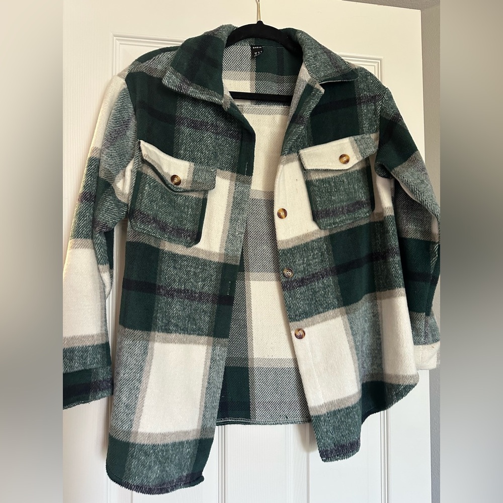 Plaid Button-Up Jacket